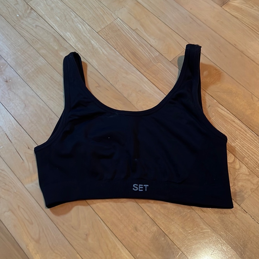 setactive box cut sports bra, black